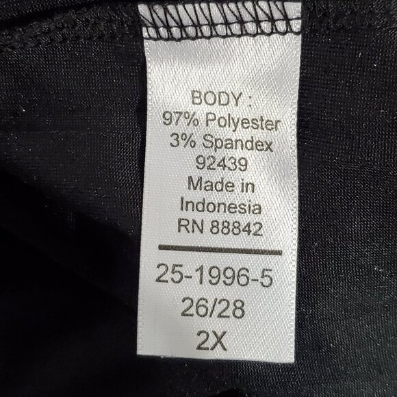 Woman Within Black Crushed Velvet Wide Leg Pull-On Cropped Pants Size 2X 26/28 - Picture 10 of 12